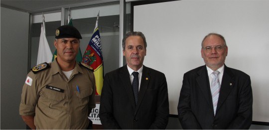 Coronel Rodrigo Sousa Rodrigues, desembargador Maurício Soares e juiz Paulo Tamburini.