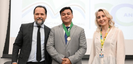 Desembargador Ramom Tácio, juiz Adilson da Silva da Conceição e Ana Eliza Pandolfi