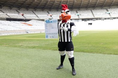 Foto do Coelhão, Galão, Raposão e Raposinho segurando colinhas.