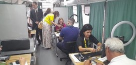 Foto do atendimento no ônibus TRE Aqui em Borda da Mata