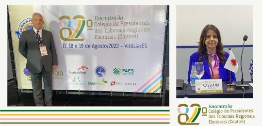 Montagem as fotos do presidente e DG do TRE no Coptrel-ES
