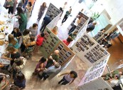 Exposição Estamos na memória com fotos antigas de vários servidores.