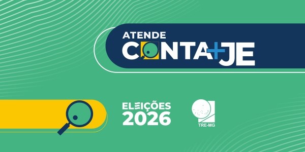 Banner com fundo verde e com o texto "Atende Conta+ JE" em destaque.