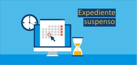Banner retangular na cor azul claro. No centro, há o desenho de um calendário na tela de um comp...