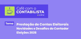 Banner roxo claro com a logomarca Café com o Contabilista no alto, à esquerda. Na metade inferio...