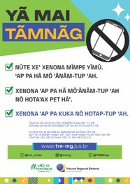 Cartaz retangular na horizontal, com fundo branco e informações escritas em preto - identificaçã...