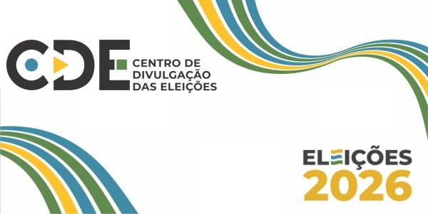 Banner branco com elementos nas cores azul, amarelo e verde e o logo CDE Centro de Divulgação da...