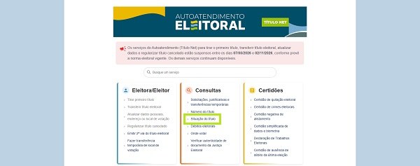 Consulta situação eleitoral