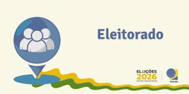 Banner de cor creme com o desenho de três boneco sem rosto dentro de um círculo azul, a palavra ...