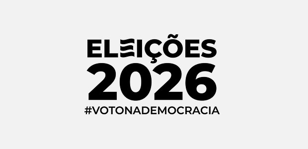 Logo das Eleições 2026. Fundo branco Arte: Secom/TSE