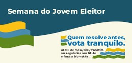 Banner com fundo bege e detalhes em tons de azul, amarelo e verde. No topo, o título Semana do J...