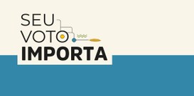 Banner nas cores creme e azul, com a logomarca Seu Voto Importa.