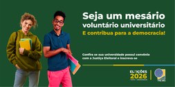 banner mesário voluntário universitário