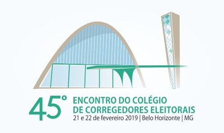 Logomarca do 45º Colégio de Corregedores Eleitorais que será em BH nos dias 21 e 22 de fevereiro...