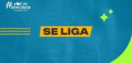 Banner com a inscrição SE LIGA