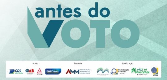 Card com a inscrição Antes do Voto e marcas dos apoiadores