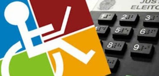 TRE-MG_acessibilidade Banner com imagem de cadeira de rodas e urna eletrônica